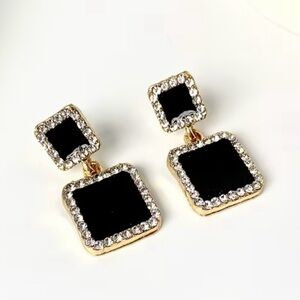 Rhinestone Enamel Drop Earrings